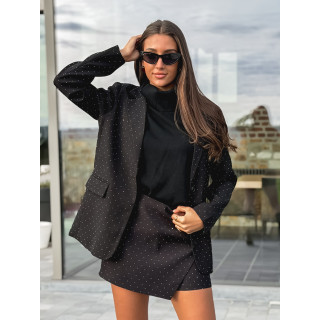 Jupe short à strass Space - Noir