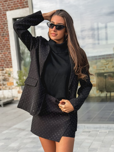 Jupe short à strass Space - Noir Jupe short à strass Space - Noir