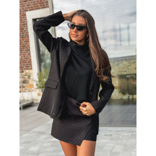 Jupe short à strass Space - Noir