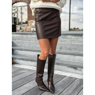 Jupe en simili Armeya - Chocolat