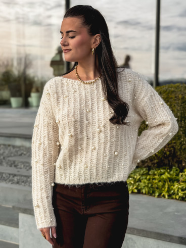 Pull Perline - Ecru Pull Perline - Ecru