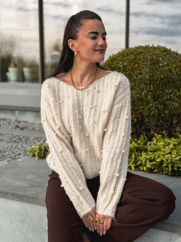 Pull Perline - Ecru Pull Perline - Ecru