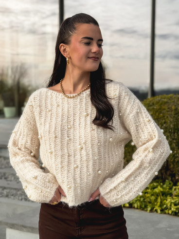 Pull Perline - Ecru Pull Perline - Ecru