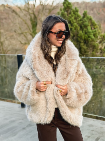 Veste en fausse fourrure Mylene - Beige