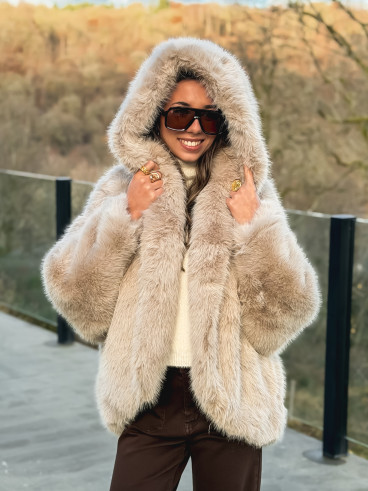 Veste en fausse fourrure Mylene - Beige
