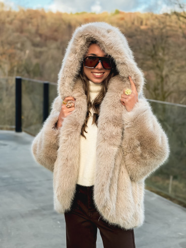 Veste en fausse fourrure Mylene - Beige