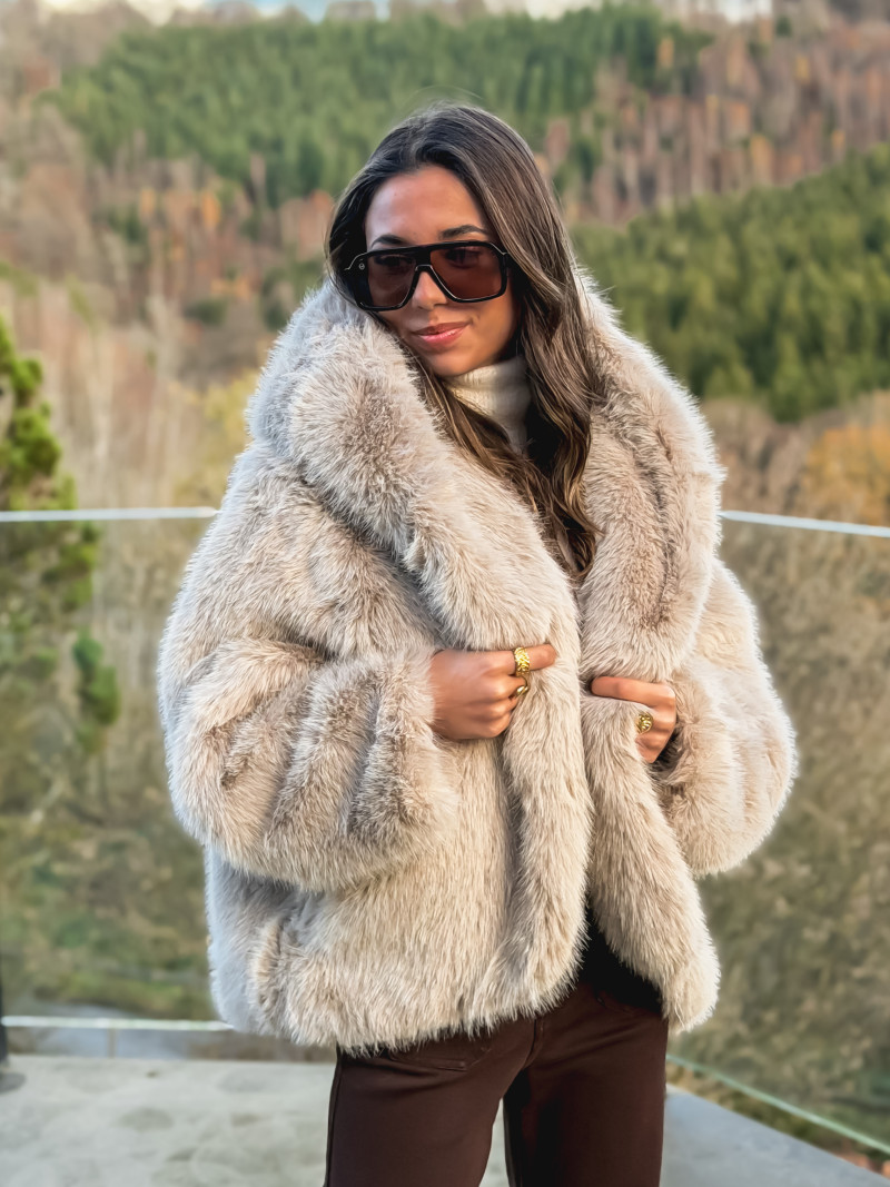 Veste en fausse fourrure Mylene - Beige