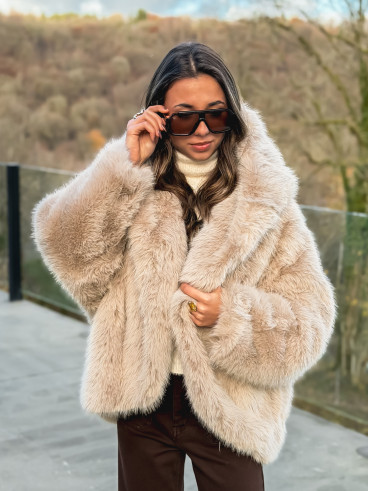 Veste en fausse fourrure Mylene - Beige