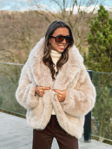 Veste en fausse fourrure Mylene - Beige