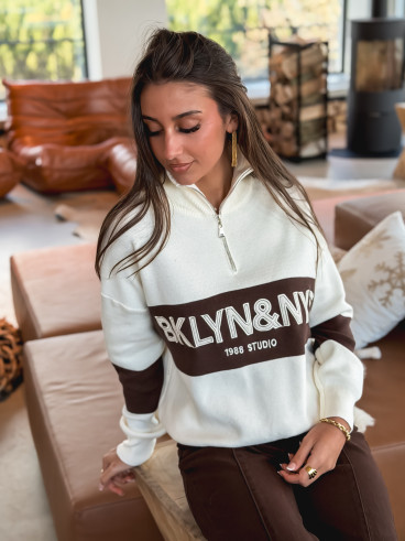 Pull Elvira - Beige/Chocolat