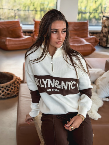 Pull Elvira - Beige/Chocolat