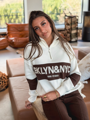 Pull Elvira - Beige/Chocolat