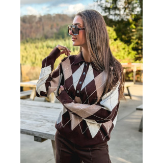 Pull à motif Tara - Chocolat