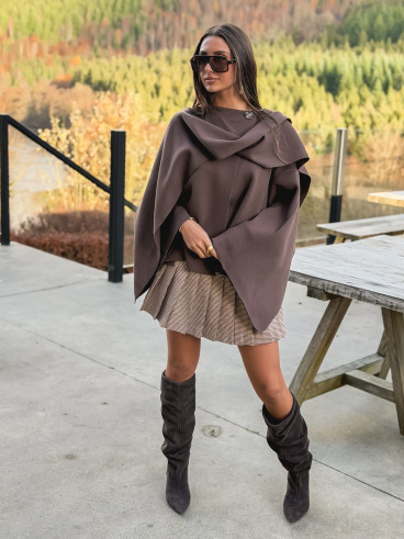 Gilet/Cape karyn - Chocolat