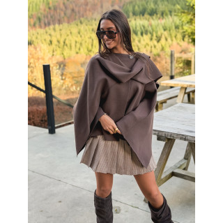 Gilet/Cape karyn - Chocolat