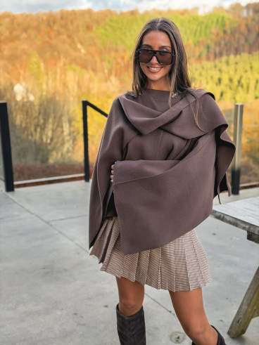 Gilet/Cape karyn - Chocolat Gilet/Cape karyn - Chocolat