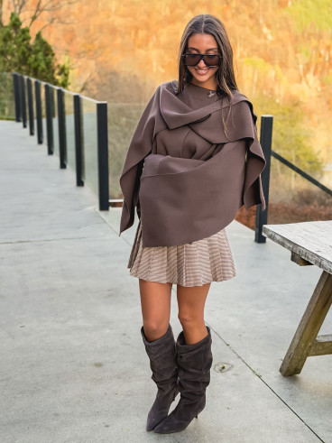 Gilet/Cape karyn - Chocolat Gilet/Cape karyn - Chocolat