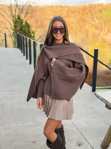 Gilet/Cape karyn - Chocolat Gilet/Cape karyn - Chocolat