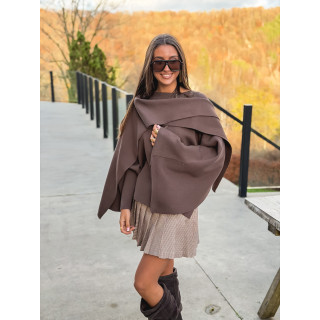 Gilet/Cape karyn - Chocolat