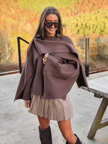 Gilet/Cape karyn - Chocolat Gilet/Cape karyn - Chocolat