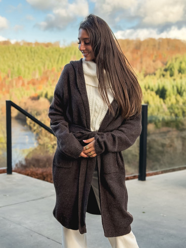 Gilet long Loumie - Chocolat