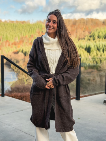 Gilet long Loumie - Chocolat