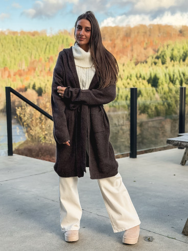 Gilet long Loumie - Chocolat