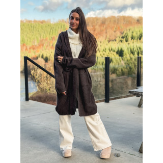 Gilet long Loumie - Chocolat