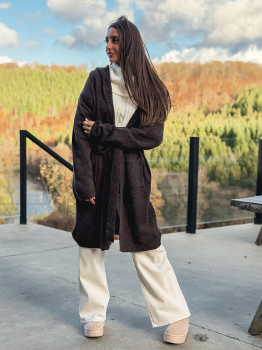 Gilet long Loumie - Chocolat