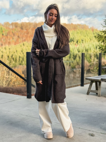 Gilet long Loumie - Chocolat