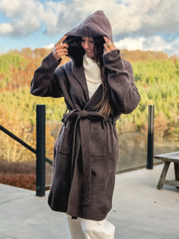 Gilet long Loumie - Chocolat