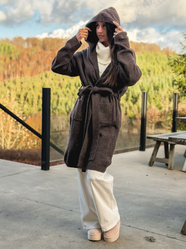 Gilet long Loumie - Chocolat