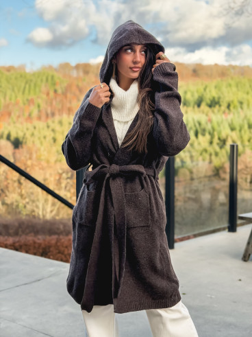 Gilet long Loumie - Chocolat