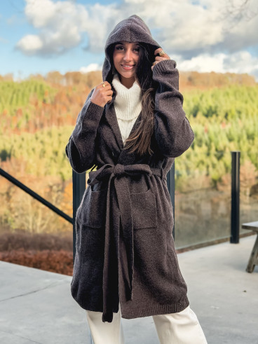 Gilet long Loumie - Chocolat