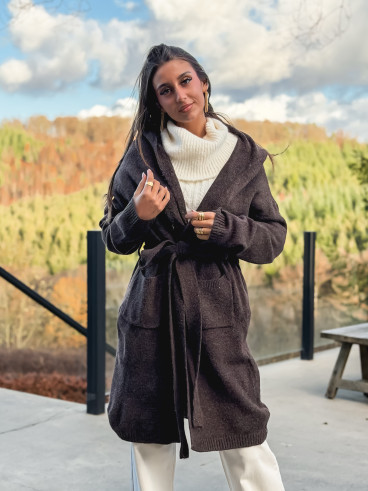 Gilet long Loumie - Chocolat