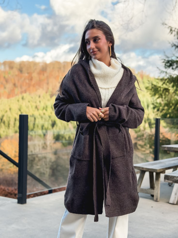 Gilet long Loumie - Chocolat