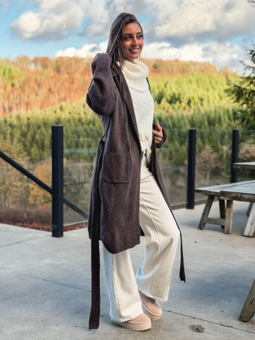 Gilet long Loumie - Chocolat