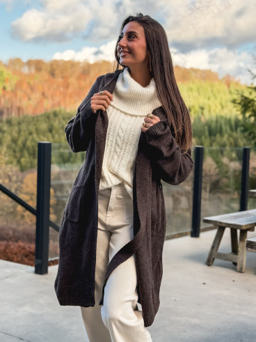 Gilet long Loumie - Chocolat