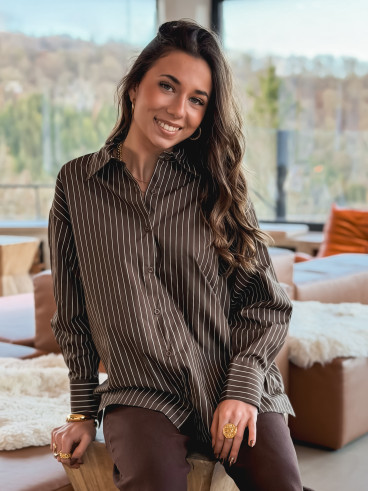 Chemise Lignée Ness - Chocolat