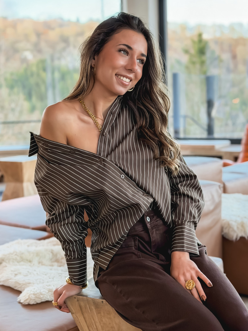 Chemise Lignée Ness - Chocolat