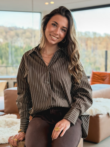 Chemise Lignée Ness - Chocolat