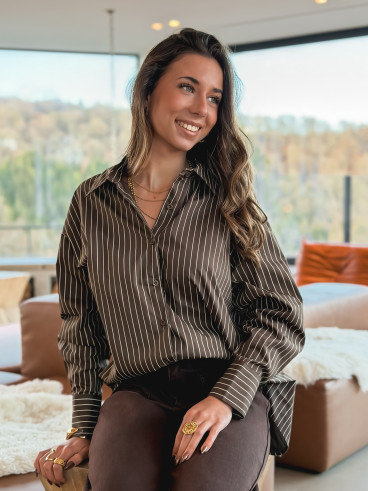 Chemise Lignée Ness - Chocolat