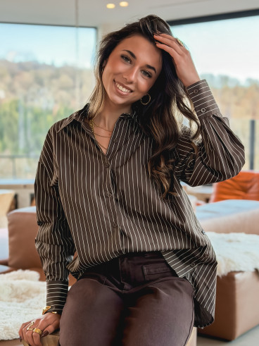 Chemise Lignée Ness - Chocolat