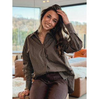 Chemise Lignée Ness - Chocolat