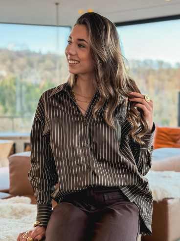 Chemise Lignée Ness - Chocolat