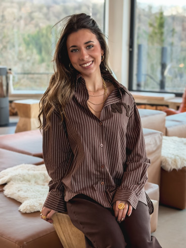 Chemise lignée Nastasia - Chocolat