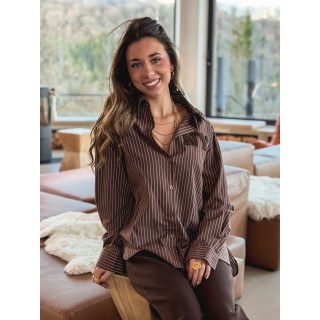 Chemise lignée Nastasia - Chocolat
