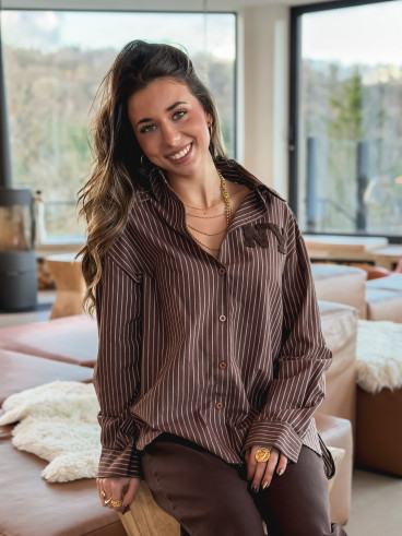 Chemise lignée Nastasia - Chocolat