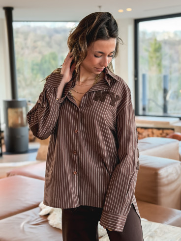 Chemise lignée Nastasia - Chocolat