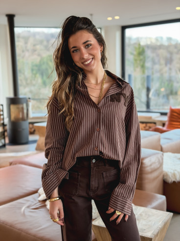 Chemise lignée Nastasia - Chocolat